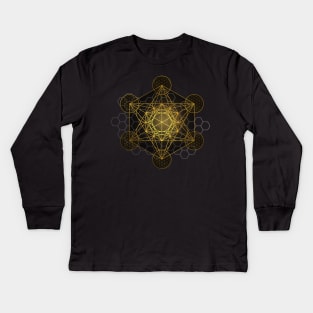 Sacred Geometry Metatron's Cube Kids Long Sleeve T-Shirt